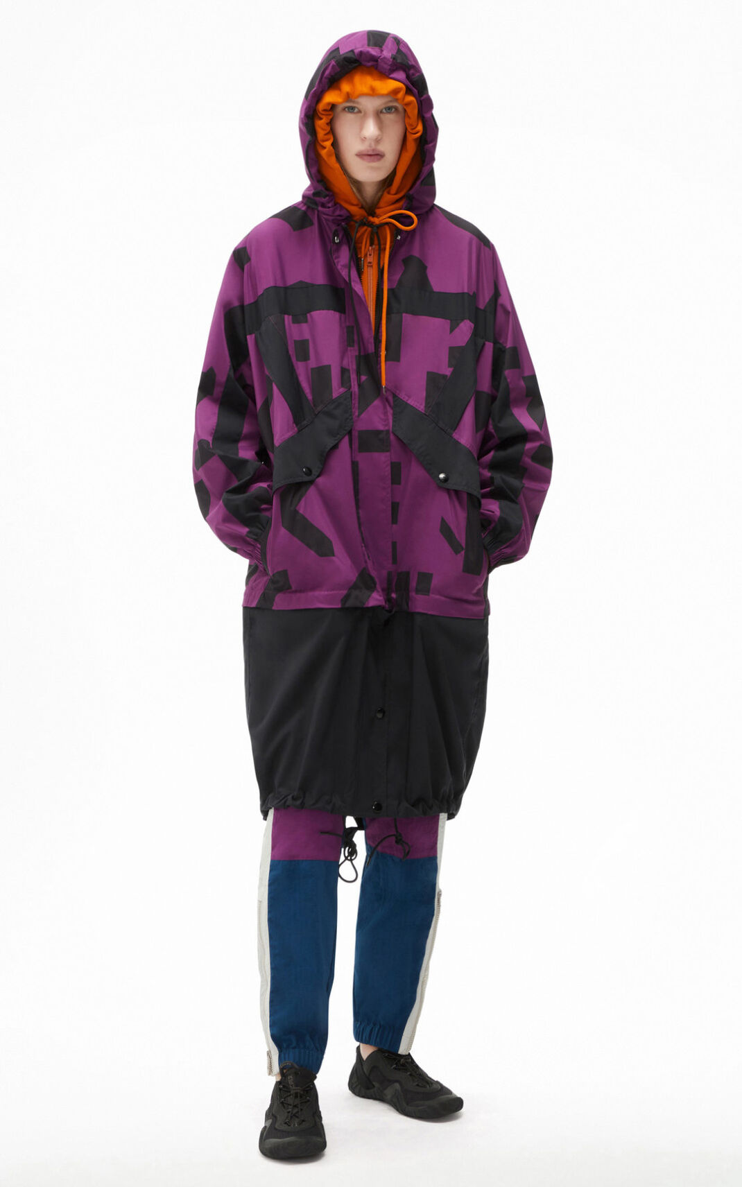 Kenzo Sport long windstopper with monogram Parkas Dam | 63821-HUEI